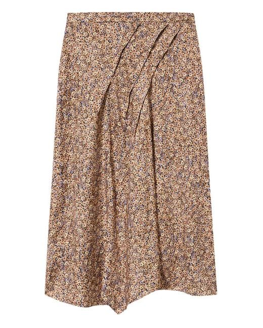 Isabel Marant Brown Draped Midi Skirt