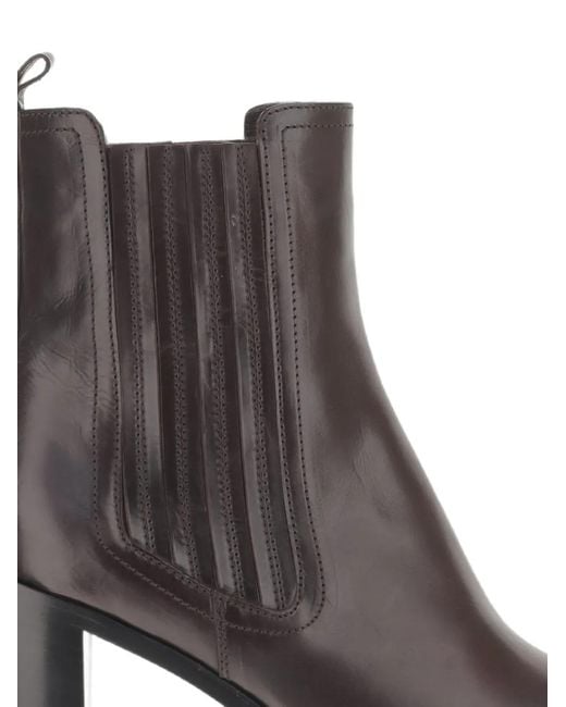 Sartore Brown Pointed-Toe Elasticated Ankle Boots