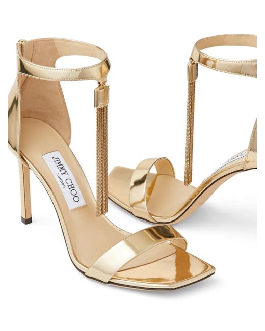 Jimmy Choo Metallic Vinca 95Mm Patent-Leather Sandals