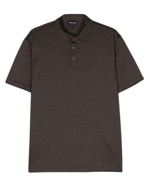 Giorgio Armani Black Short-sleeve Polo Shirt for men