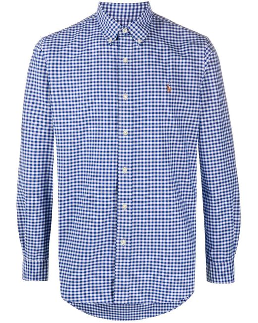 Polo Ralph Lauren Blue Classic Gingham Check Long-Sleeve Shirt for men
