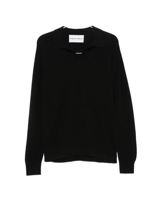 EMERSON RENALDI Black Spread-Collar Sweater for men