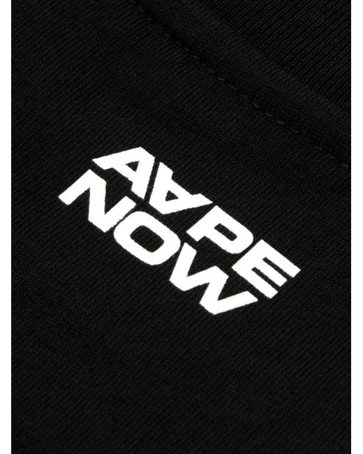 Aape By A Bathing Ape Black Logo-Appliqué T-Shirt for men