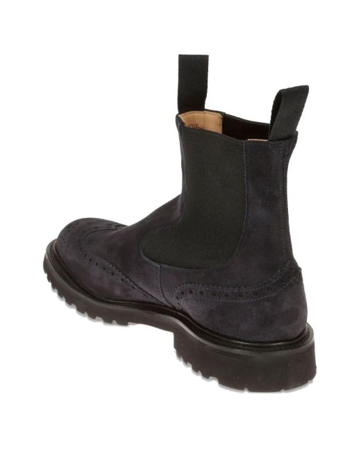 Tricker's Black Suede Chelsea Boots for men