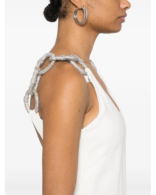 Stella McCartney White Chain-Strap Gown