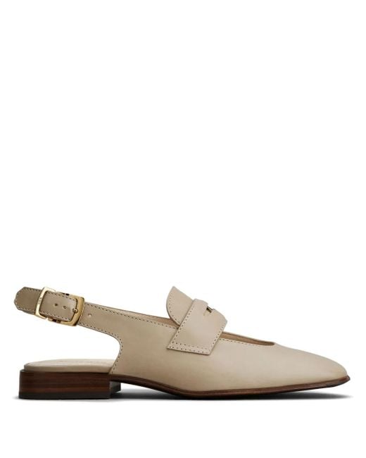 Tod's White Penny-Detail Leather Pumps