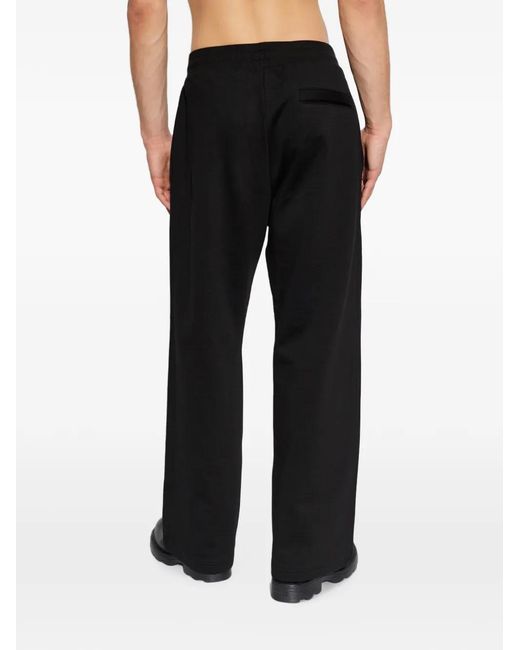 DIESEL Black Logo-Plaque Track Pants for men
