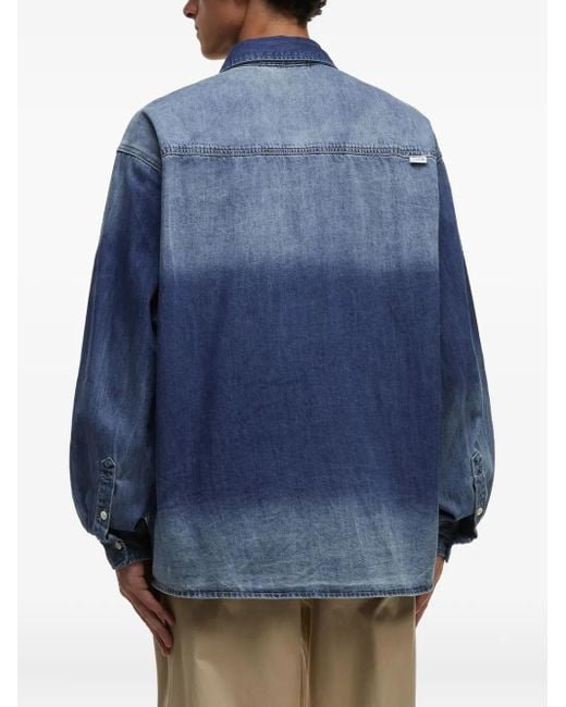 Alpha Industries Blue Ombre-Effect Denim Shirt for men