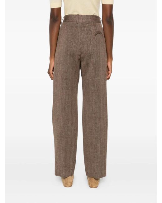 Blazé Milano ヘリンボーン プリーツパンツ Brown
