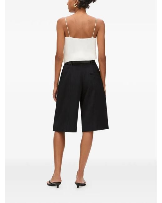 Another Tomorrow Black Relaxed-Fit Bermuda Shorts