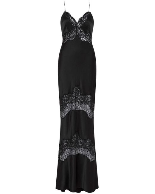 Robe longue Larisa ornée de dentelle Rebecca Vallance en coloris Black