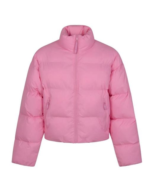 Balenciaga Pink Embroidered-Logo Puffer Jacket