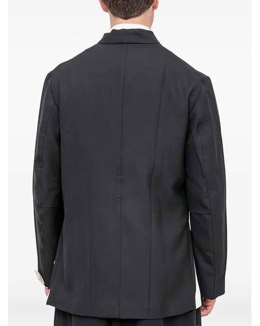 Setchu Black Origami Double-Breasted Jacket for men