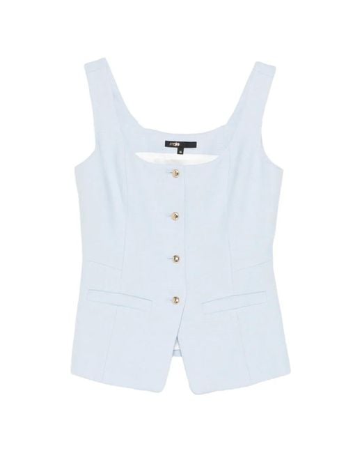 Maje Blue Long Tailored Jacket