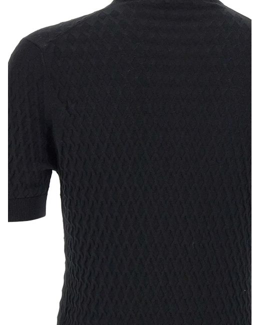 FILIPPO DE LAURENTIIS Black Cotton Crepe T-Shirt for men