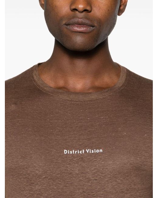 District Vision Brown Logo-print Hemp T-shirt for men