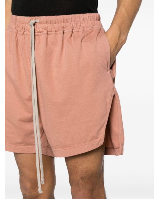 Rick Owens Pink Phleg Cotton Shorts for men