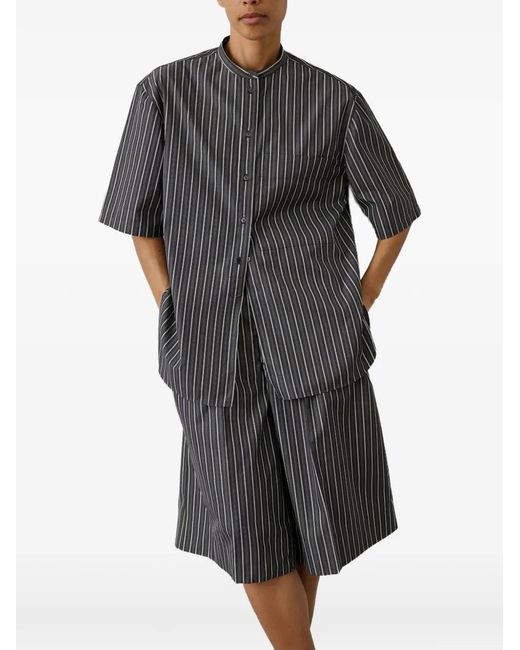 Soeur Gray Hannah Striped Short-Sleeve Shirt