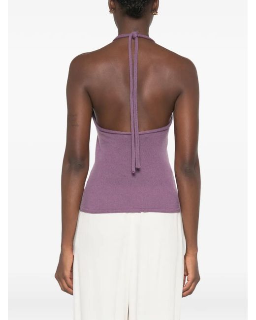 Christopher Esber Purple Halterneck Top