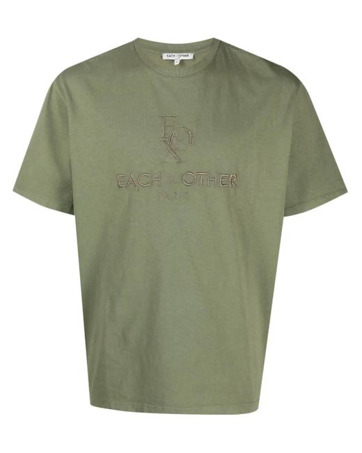 Each x Other Green Logo-Embroidered Cotton T-Shirt for men