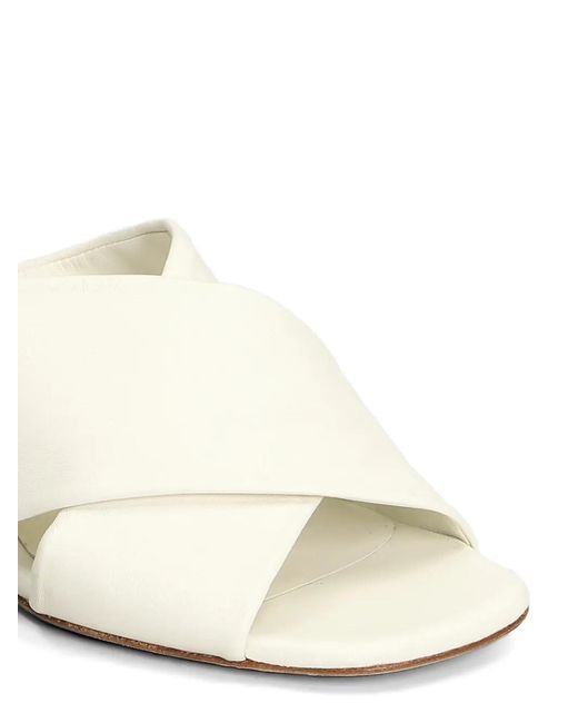 Julie Dee Natural Criss-Cross Leather Mules