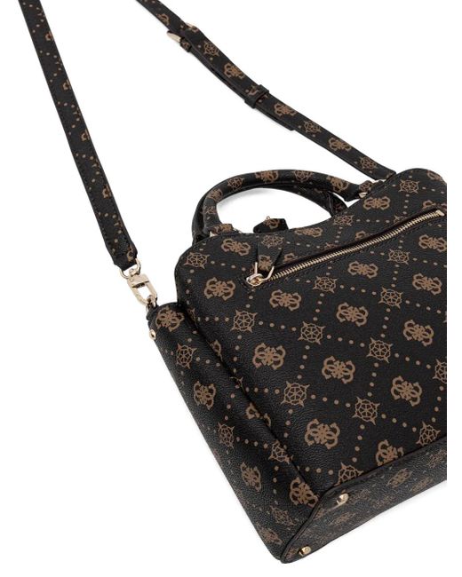 Guess Black Silia Monogram Logo-Plaque Tote Bag