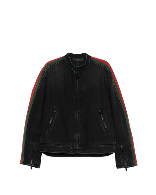 Gucci Black Zip-Up Denim Jacket for men