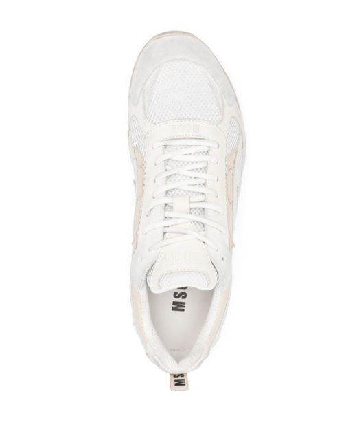 MSGM Vulcano Gerafelde Sneakers in het White