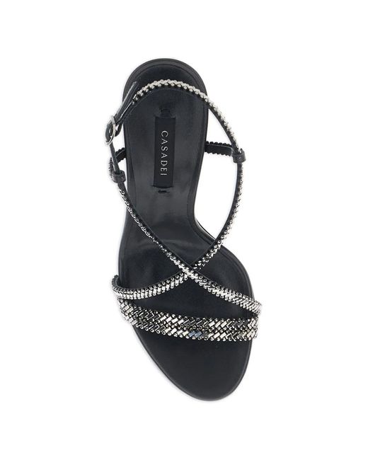 Casadei Metallic Josephine Strappy Heeled Sandals