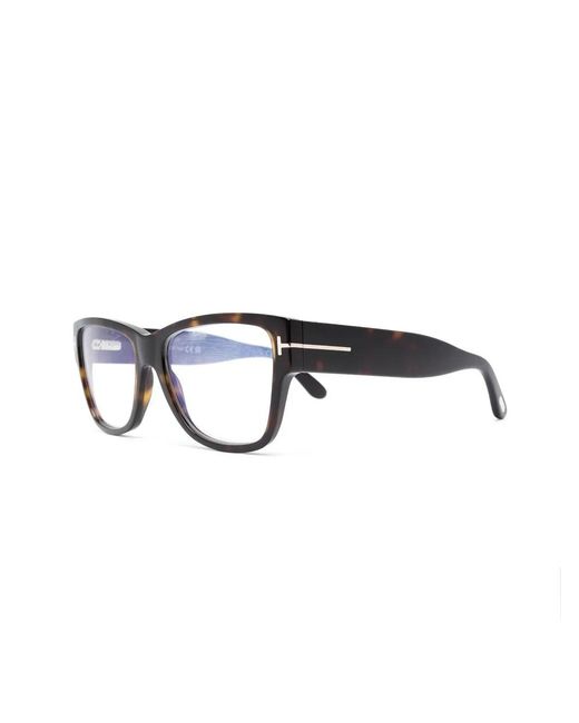Tom Ford Blue Logo-Arm Tortoiseshell Glasses