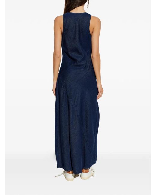 Rag & Bone Blue Asymmetric-Seam Sleeveless Maxi Dress