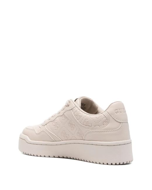 Guess Pink Monogram Low-Top Sneakers