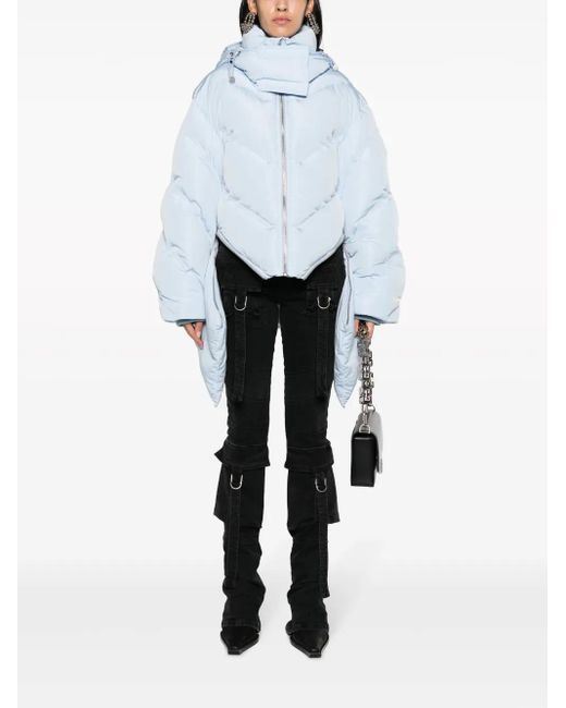 Dion Lee Blue Welded Convertible Puffer Jacket