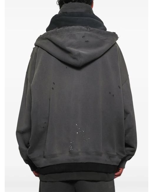 Maison Mihara Yasuhiro Black Triple-Layered Hoodie for men