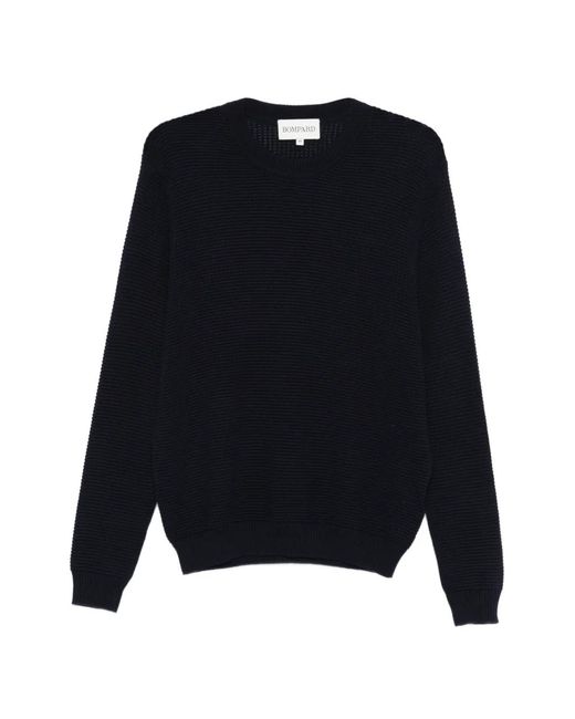 Bompard Blue Waffle-Knit Round-Neck Sweater for men
