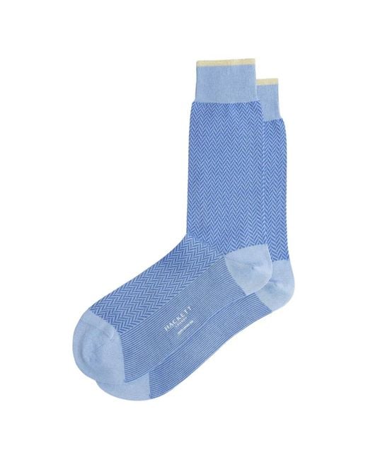 Hackett Blue Herringbone-Pattern Socks for men