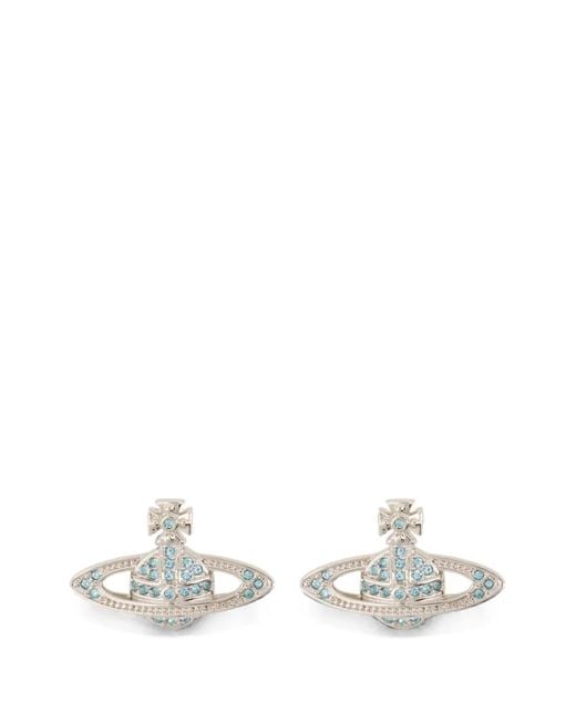 Vivienne Westwood White Mini Relief Orb Earrings