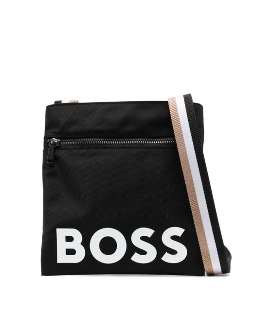 Sacoche à logo imprimé Boss pour homme en coloris Black