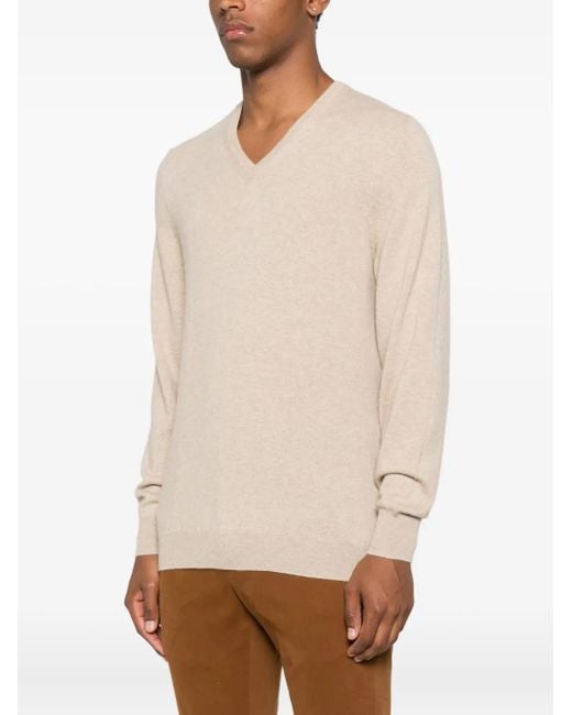 Fedeli Natural V-Neck Sweater for men