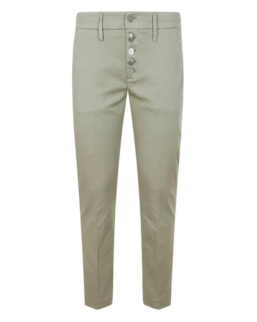 Dondup Green Button-Embellished Trousers
