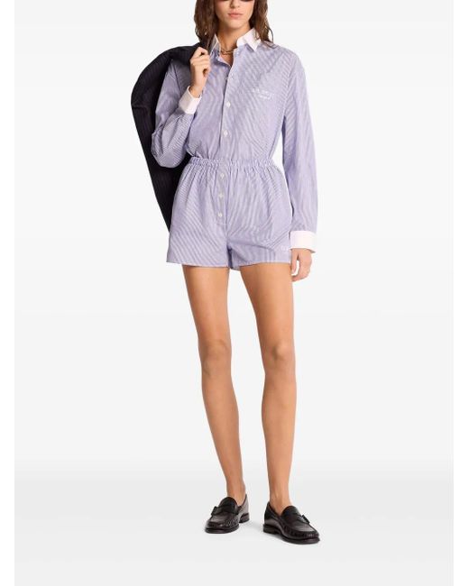 Sporty & Rich Purple Striped Shorts