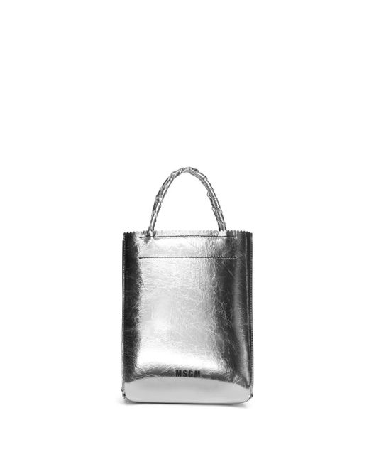 MSGM Metallic Tote Bag