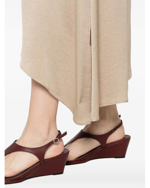 Peserico Natural Asymmetric-Hem Midi Skirt