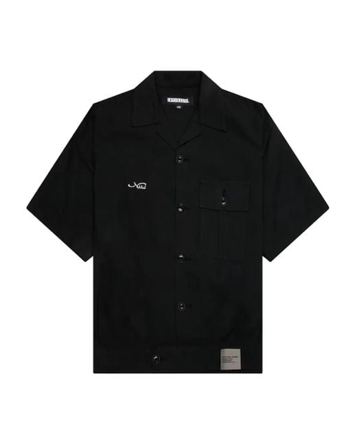 Neighborhood Black Embroidered-Logo Shirt for men