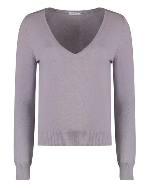 Malo Blue Fine-Knit Jumper