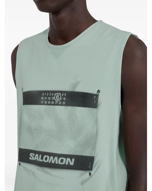 MM6 MAISON MARGIELA X SALOMON Green X Salomon Logo-Print Tank Top for men