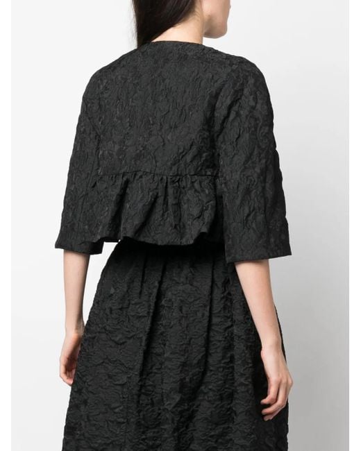Erdem Black Textured Cropped Jacket