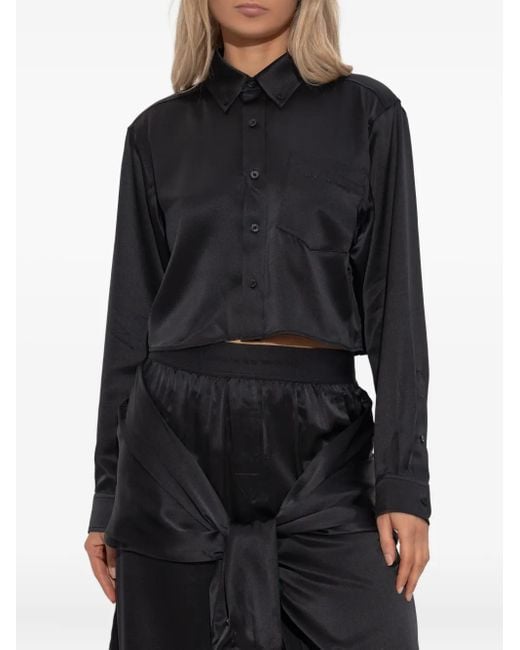 Alexander Wang Black Patch-Pocket Shirt