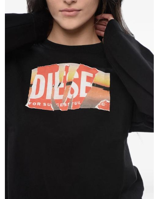 DIESEL Black Logo-Print Sweater