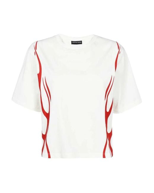 Vision Of Super Flame-print Cotton T-shirt White